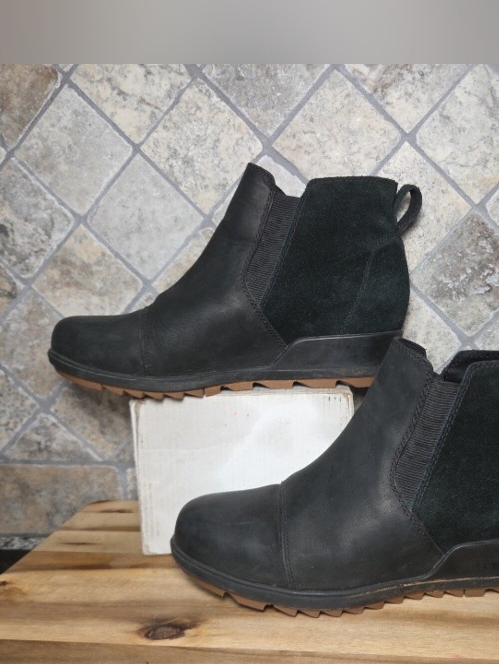 Sorel Evie 11 Wedge Chelsea Ankle Bootie Boot 10 M Waterproof Leather